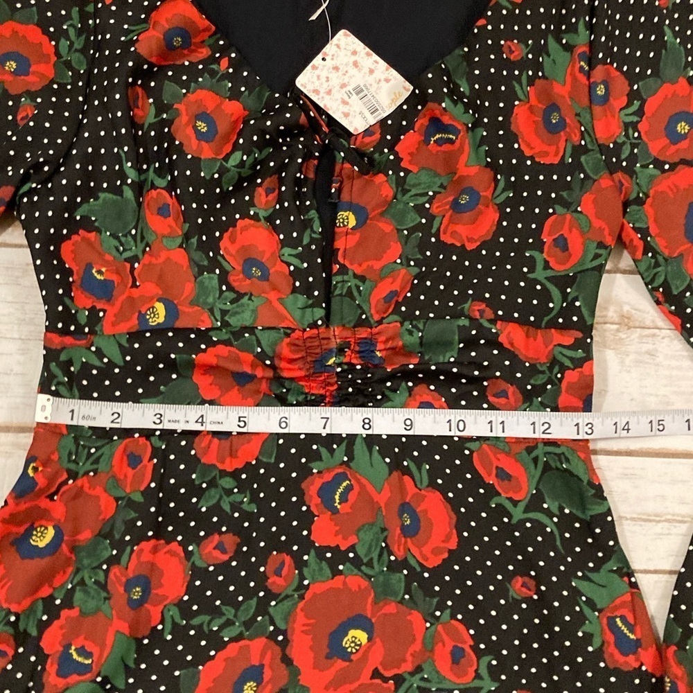 FREE PEOPLE MORNING LIGHT DRESS BLACK COMBO SIZE 8 - Picture 5 of 13